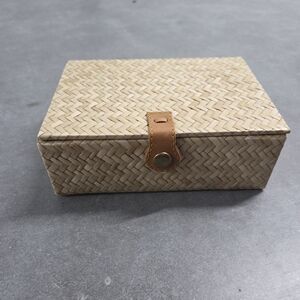 Studio McGee Woven Storage Box with Tan Accent